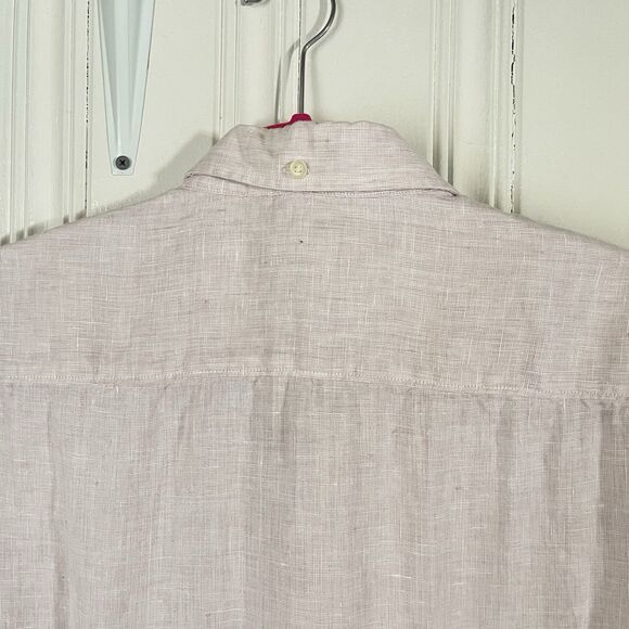 Nordstrom Men’s Light Pink Short Sleeve Button Up Trim Fit 100% Linen Shirt Sz M - Picture 5 of 8
